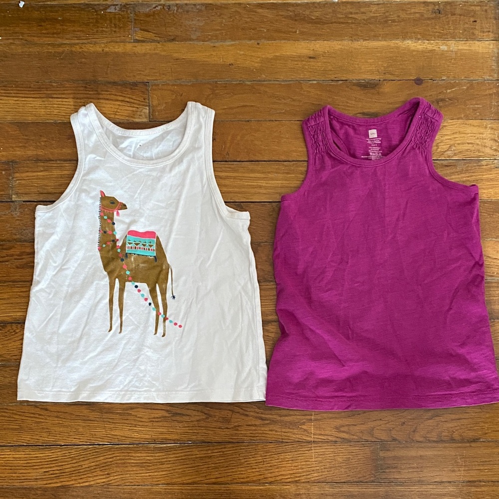 Kids' White and Purple Tank Tops from Tea Collection